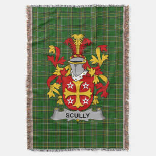 Irish Scully or O_Scully Coat of Arms Family Cres Throw Blanket