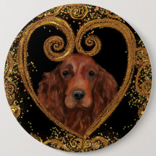  IRISH SETTER 6 CM ROUND BADGE