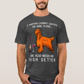 Irish Setter and wine Funny dog T-Shirt
