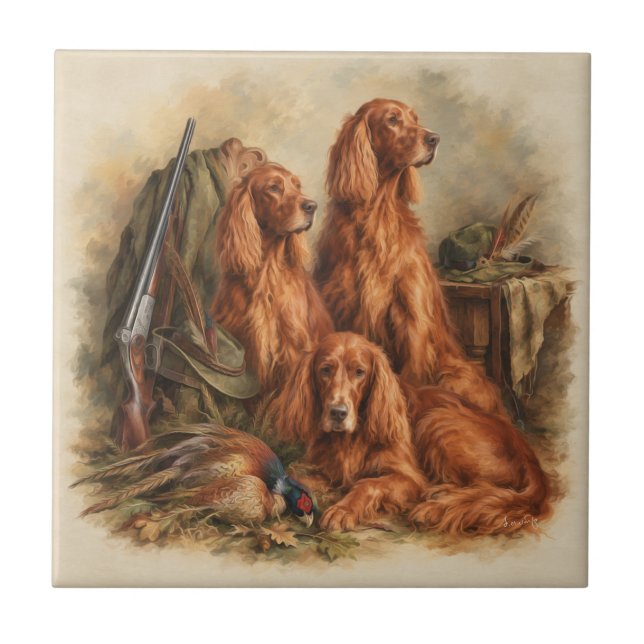 Irish Setter  ,Art  Ceramic Tile (Front)