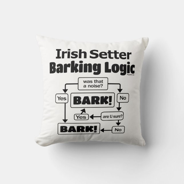 Irish Setter Barking Logic Cushion (Front)