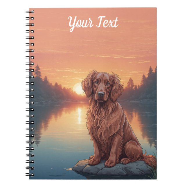 Irish Setter by Lake Notebook (Front)