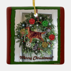 Irish Setter Ceramic Christmas Ornament