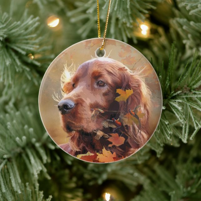  Irish Setter Ceramic Ornament (Tree)