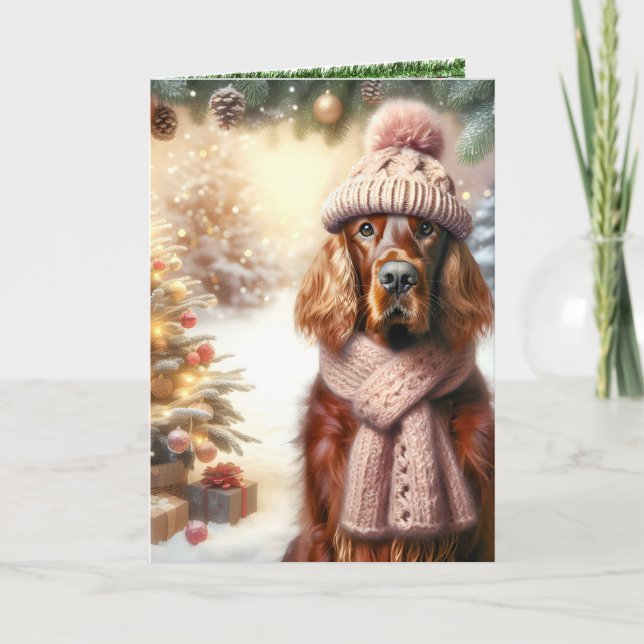 Irish Setter Christmas Card (Front)