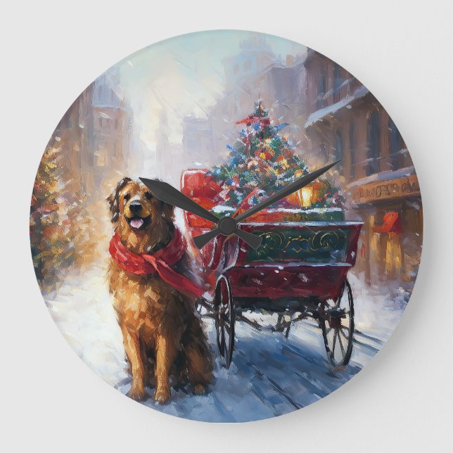 Irish Setter Christmas Festive Season  Large Clock (Front)