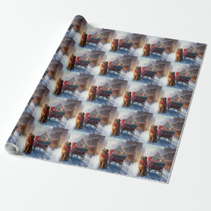 Irish Setter Christmas Festive Season  Wrapping Paper