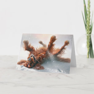 Irish Setter Christmas Fun Card