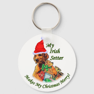Irish Setter Christmas Gifts Key Ring