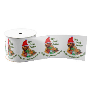 Irish Setter Christmas Grosgrain Ribbon