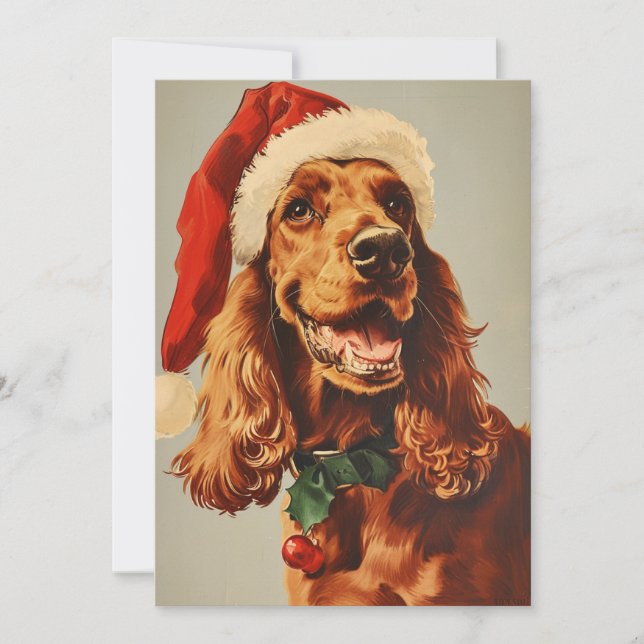 Irish Setter Christmas Holiday Card (Front)