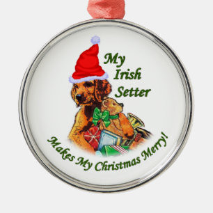 Irish Setter Christmas Metal Tree Decoration