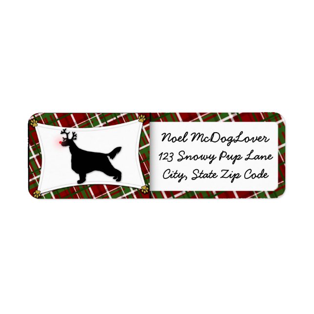 Irish Setter Christmas Return Address Label (Front)