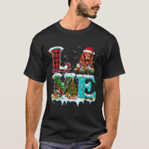 Irish Setter Christmas Tree Lights Santa Dog Xmas  T-Shirt