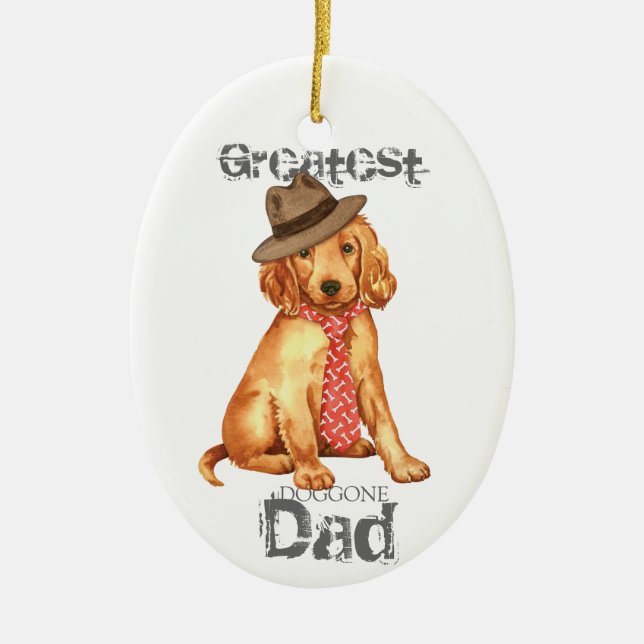 Irish Setter Dad Ceramic Ornament (Front)