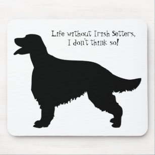 Irish Setter dog, black silhouette mousepad, gift Mouse Pad
