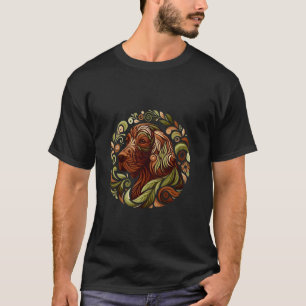 Irish Setter Dog Botanical Nature Inspired Illustr T-Shirt
