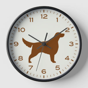 Irish Setter Dog Breed Silhouette Clock