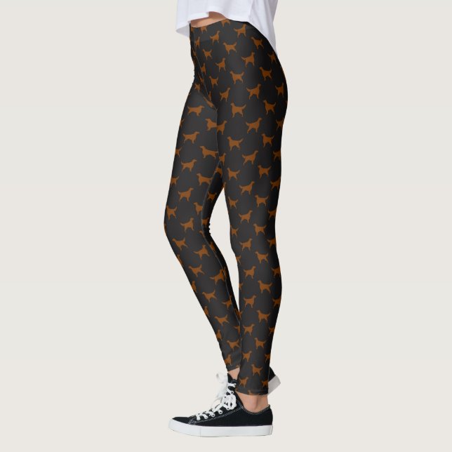 Irish Setter Dog Breed Silhouettes Pattern Leggings (Left)