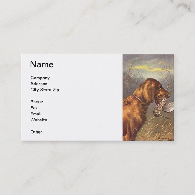 Irish Setter Dog Business Card (Front)
