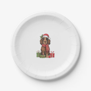 Irish Setter Dog Christmas Outfits Santa Hat Dog X Paper Plate