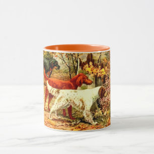 Irish setter dog hunting in the fall  mug