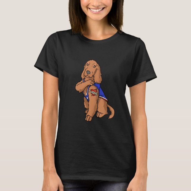 Irish Setter Dog Love Dad Puppy Owner  1 T-Shirt (Front)