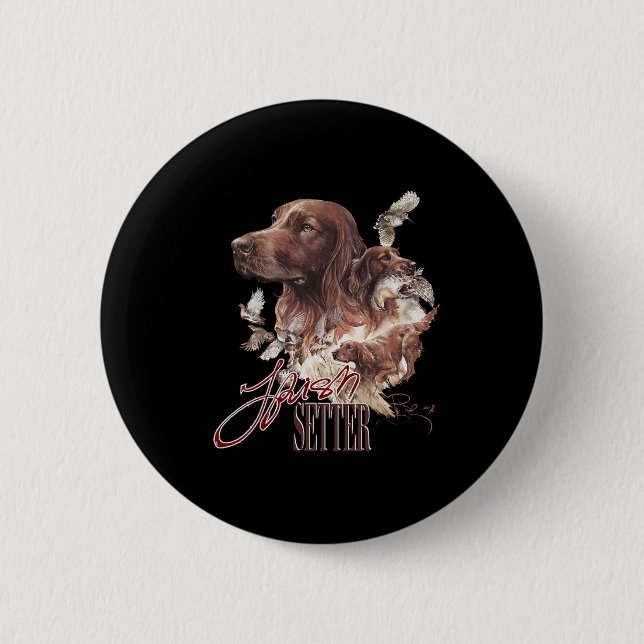 Irish Setter Dog Lovers  6 Cm Round Badge (Front)