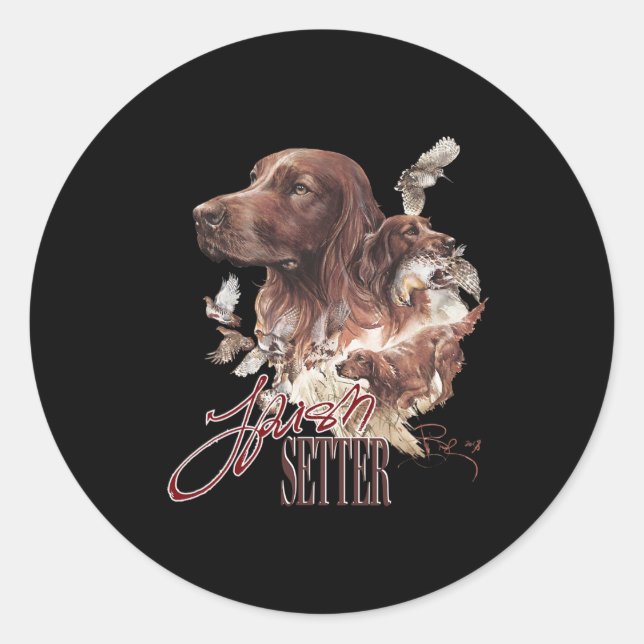 Irish Setter Dog Lovers  Classic Round Sticker (Front)