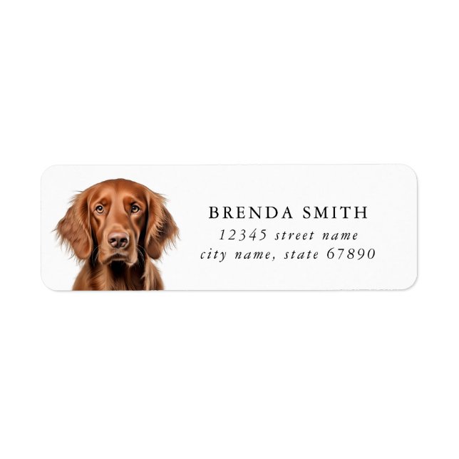 Irish Setter Dog Return Address Labels (Front)