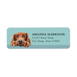 Irish Setter Dog Return Address Labels