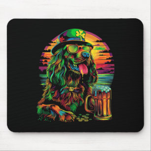 Irish Setter Dog Sungles St Patricks Day Beer Popa Mouse Pad