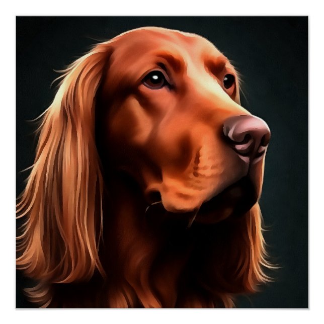 Irish Setter Fine Art Pet Portrait Poster (Front)