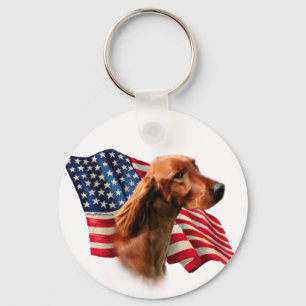 Irish Setter Flag Key Ring