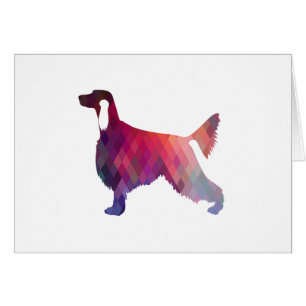 Irish Setter Geo Pattern Silhouette Purple Card