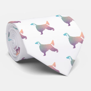 Irish Setter Geometric Pattern Black Silhouette Tie