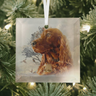 Irish Setter      Glass Tree Decoration