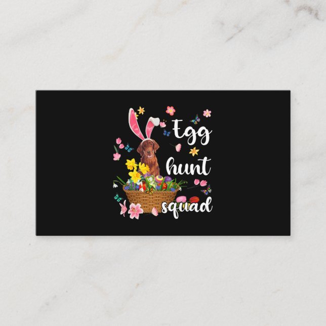 Irish Setter Happy Easter Day Easter Colourful Egg Business Card (Front)