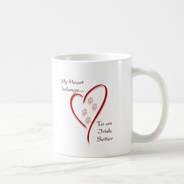 Irish Setter Heart Belongs Coffee Mug (Right)