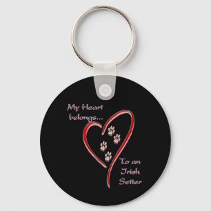 Irish Setter Heart Belongs Key Ring
