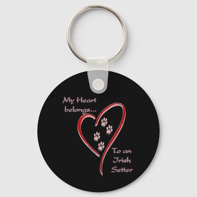 Irish Setter Heart Belongs Key Ring (Front)