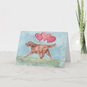 Irish Setter Hearts Dog Art Greeting Card