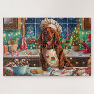 Irish Setter Holiday Baking: Festive Christmas  Jigsaw Puzzle