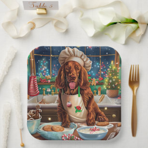 Irish Setter Holiday Baking: Festive Christmas  Paper Plate
