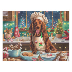 Irish Setter Holiday Baking: Festive Christmas  Tablecloth
