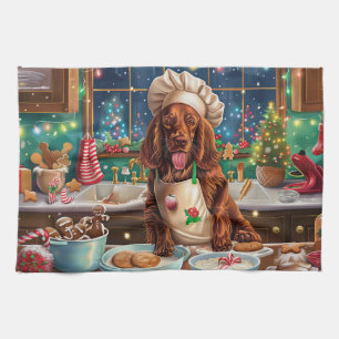 Irish Setter Holiday Baking: Festive Christmas Tea Towel