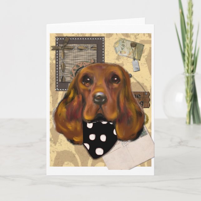 IRISH SETTER HOLIDAY CARD (Front)