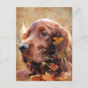 Irish Setter Holiday Postcard