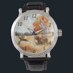 Irish Setter in the Field – Pheasant Hunting Elega Watch<br><div class="desc">A striking illustration of an Irish Setter in open fields during a pheasant hunt. Created for hunters and dog lovers who admire working dogs,  outdoor traditions,  and the timeless bond between hunter and dog.</div>