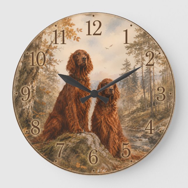  Irish Setter   Large Clock (Front)